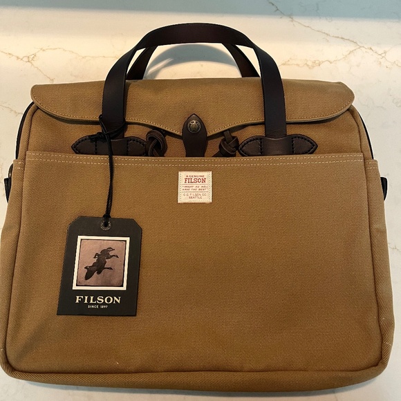 Filson Rugged Twill Original Briefcase - Tan - Brand New Tags Still on Item